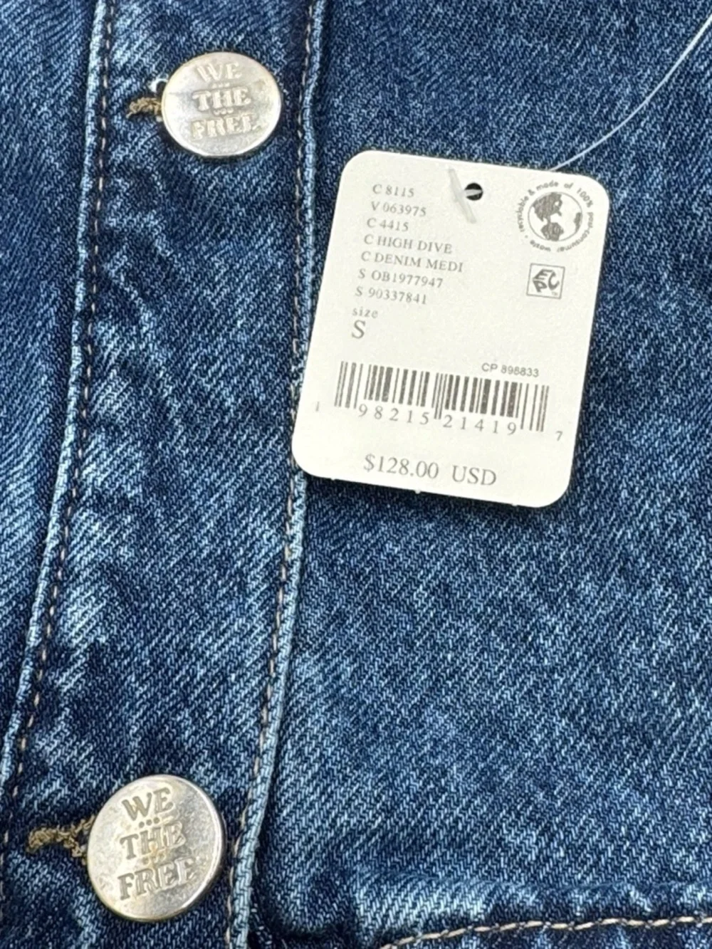 Free People We The Free Jade Denim Jacket Size Small - Picture 11 of 16